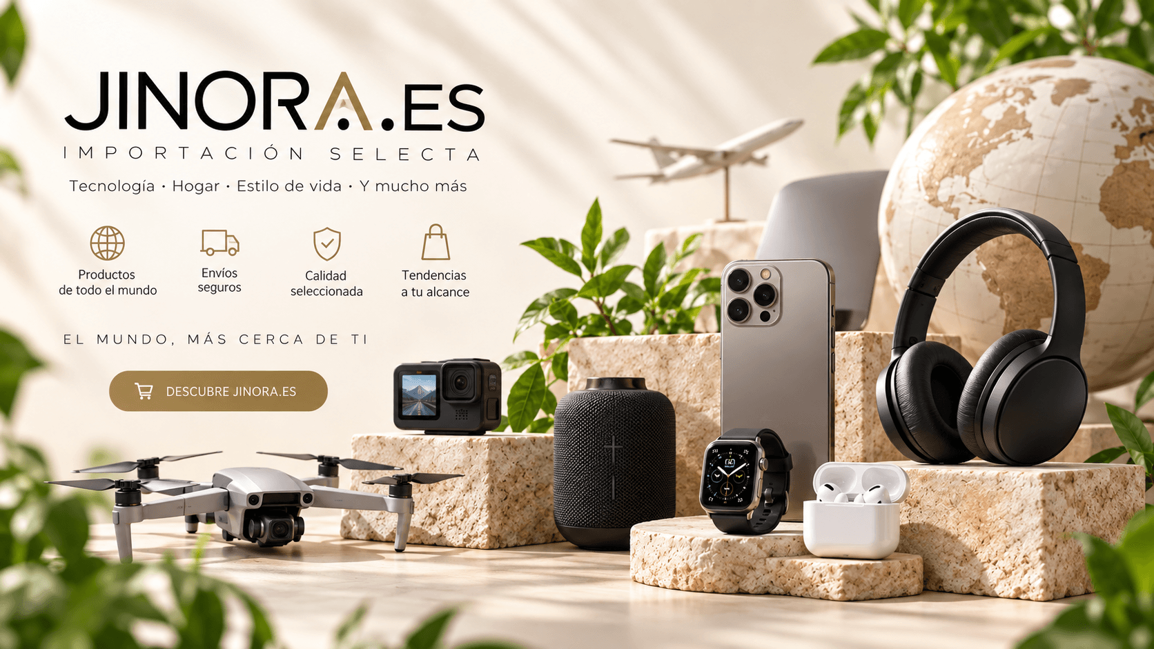 Jinora.es · Importación selecta — tecnología, hogar, estilo de vida y mucho más. El mundo, más cerca de ti.