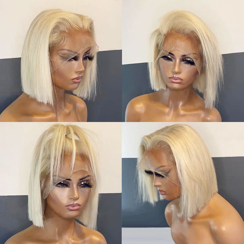 Peluca Bob Rubia Cabello Natural Corto Liso