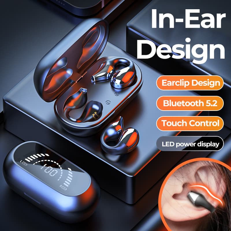 Auriculares de Conducción Ósea Bluetooth 5.2 con Micrófono