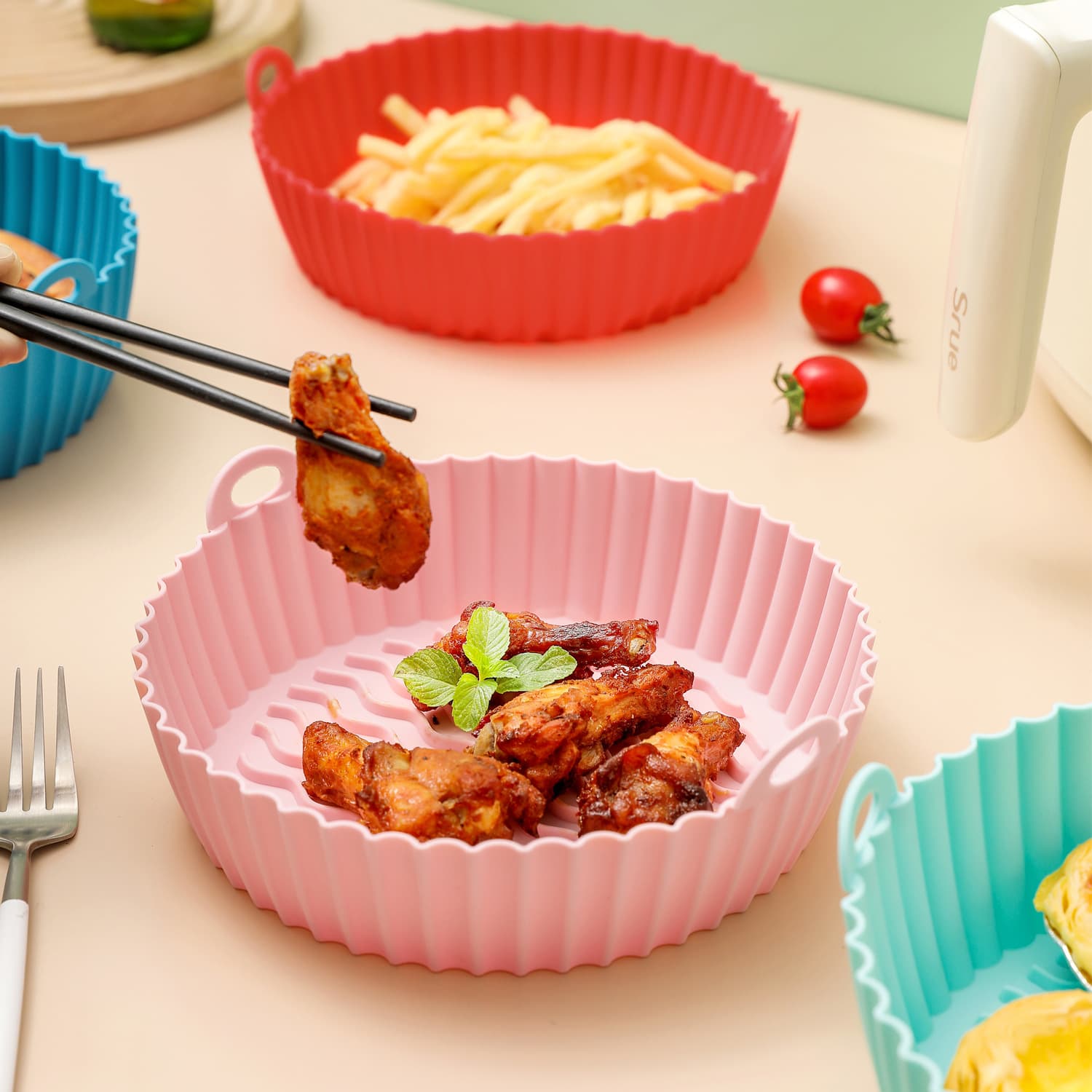 Bandeja de Silicona Reutilizable para Air Fryer