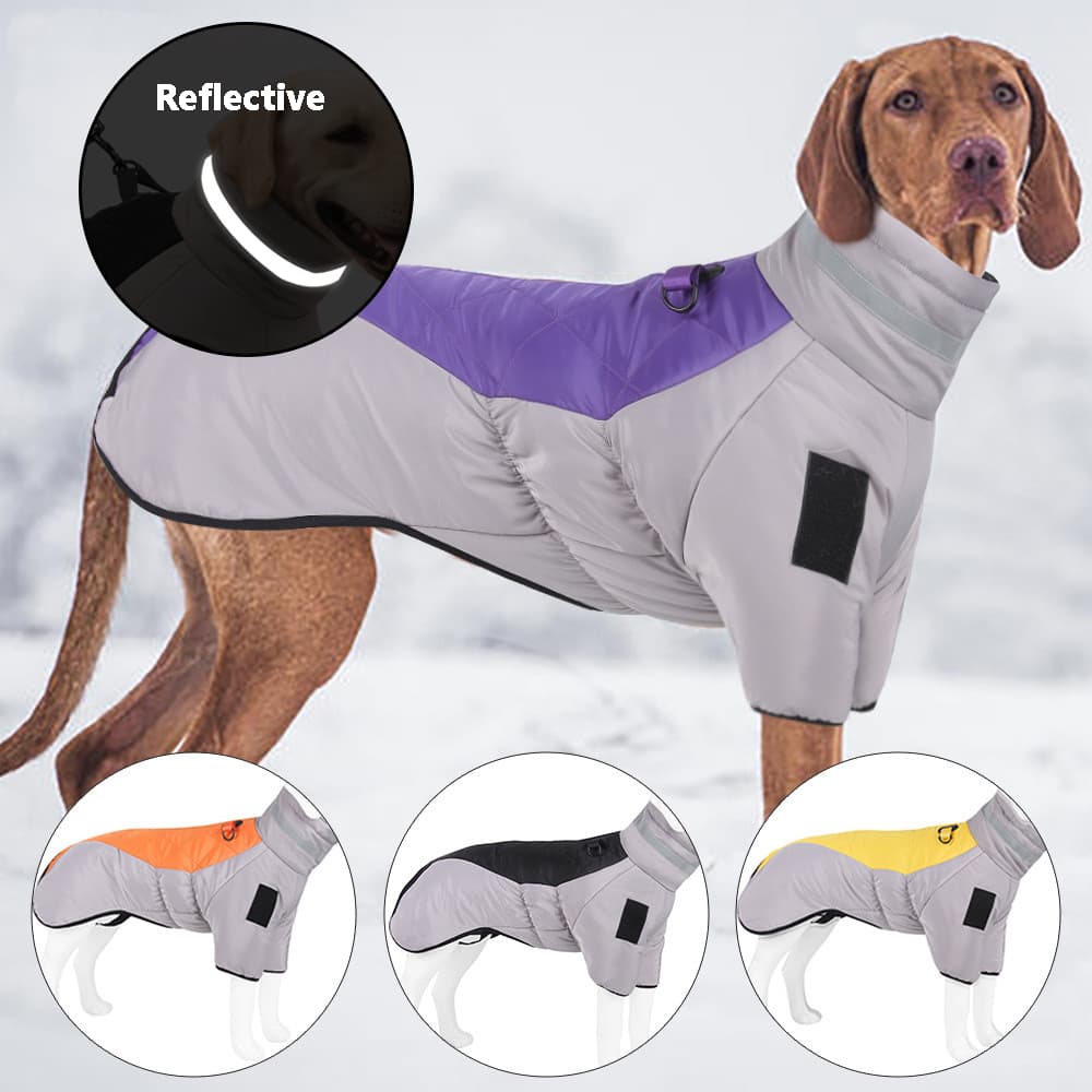 Abrigo para Perro Acolchado con Franjas Reflectantes
