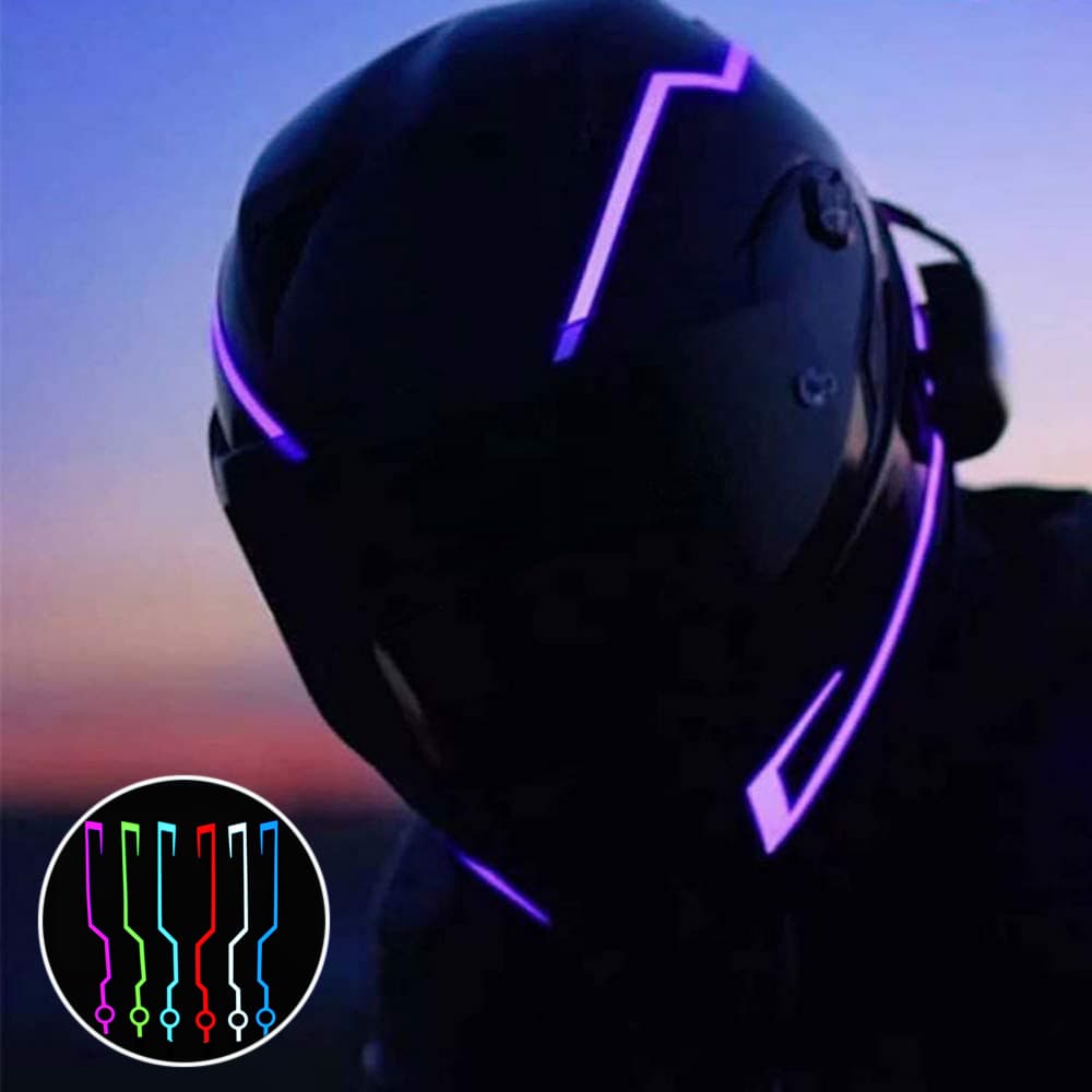 Kit de Tiras LED Reflectantes para Casco de Moto