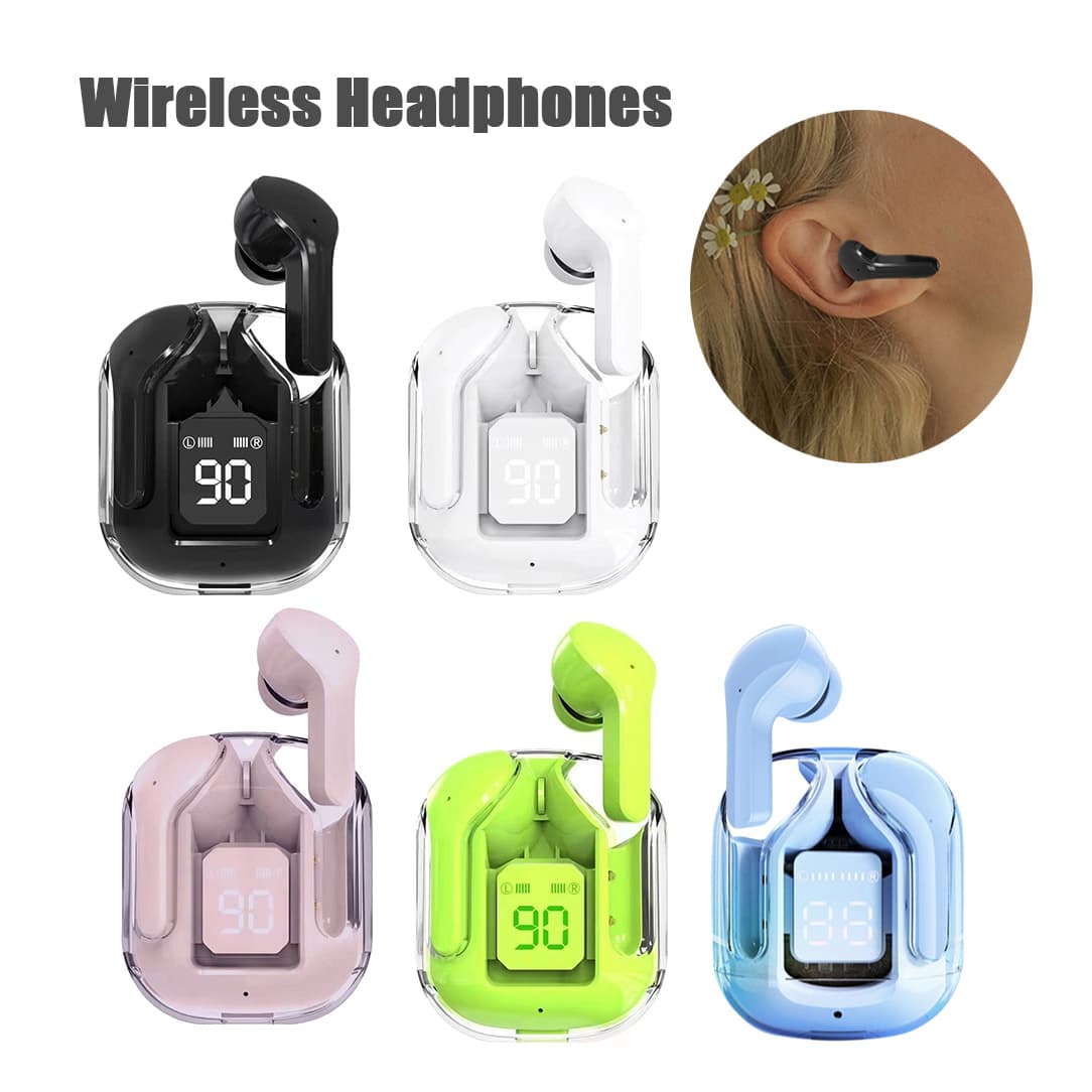Auriculares Bluetooth Inalámbricos Mini Transparentes con Pantalla Digital