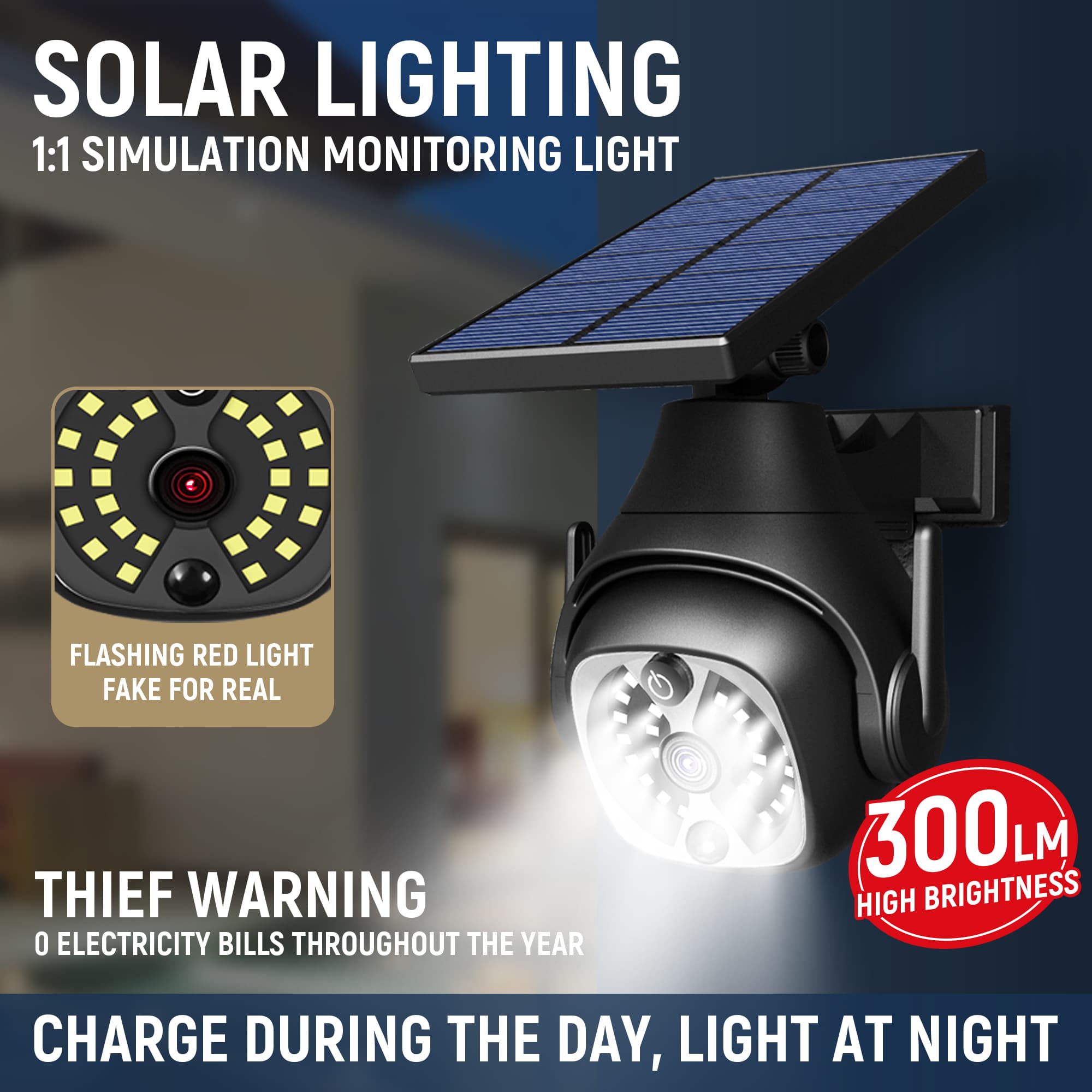 Lámpara Solar Exterior con Sensor de Movimiento