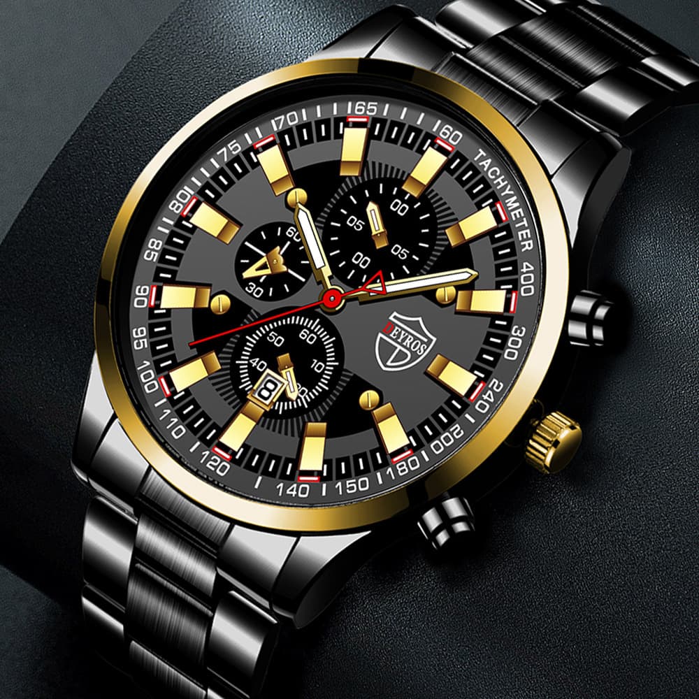 Reloj de Pulsera Luminoso de Acero Inoxidable para Hombre