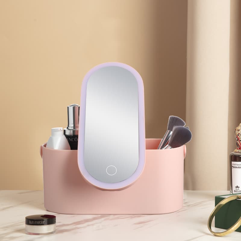 Organizador de Maquillaje Portátil con Espejo LED