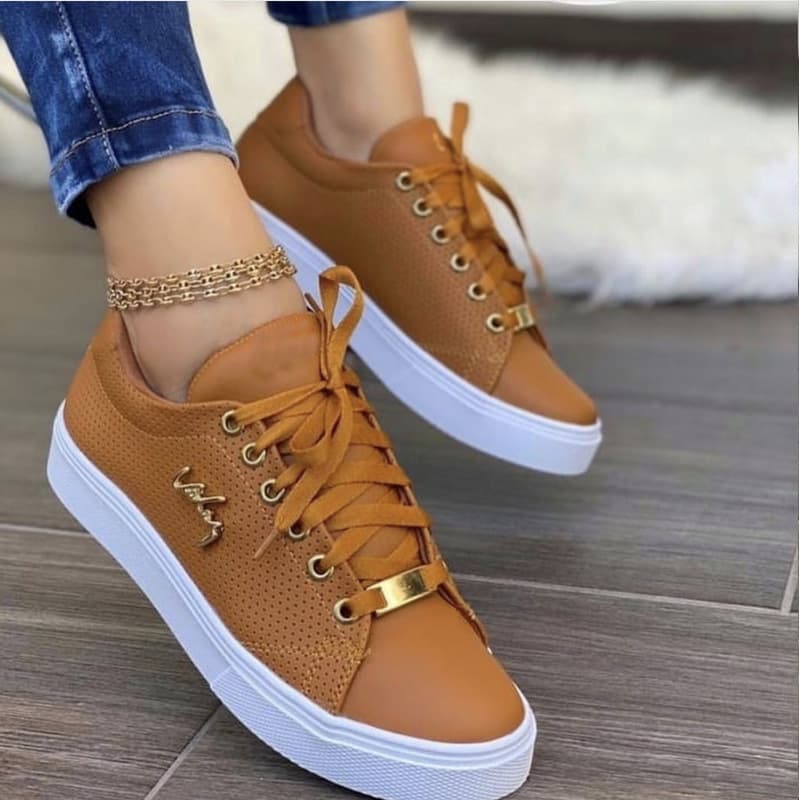 Zapatillas deportivas planas transpirables para mujer