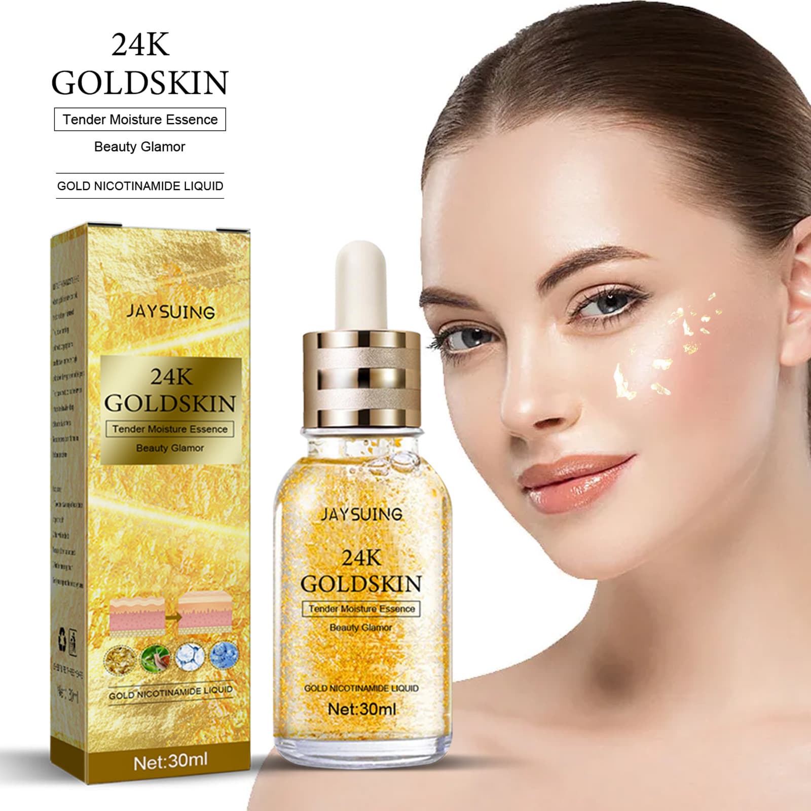 Rodillo Facial de Colágeno 24K Gold Lifting