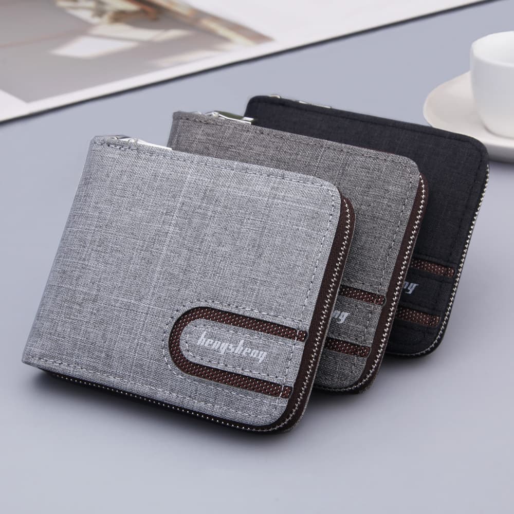 Cartera Corta Multifuncional en Lona para Hombre