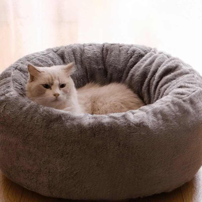 Cama Donut para Perros y Gatos Peluche Cómoda