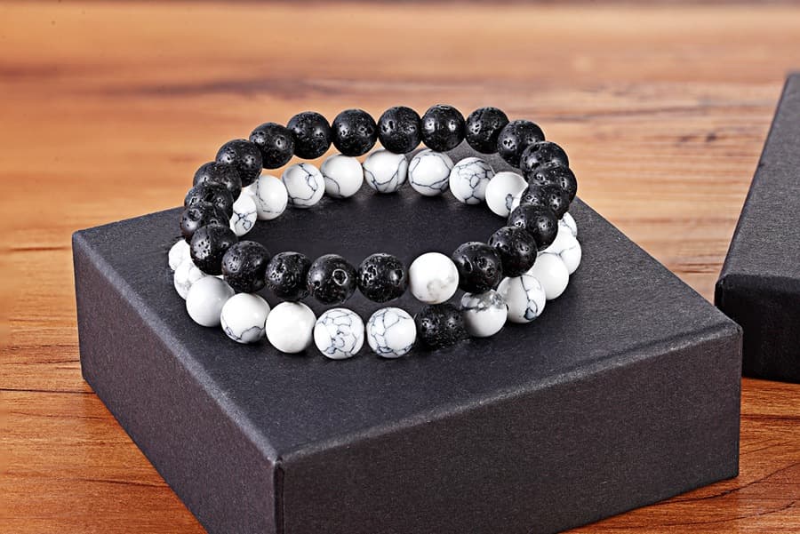 Set de Pulseras de Pareja Yoga con Piedras Naturales