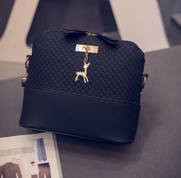 Bolso Messenger de Piel Grabada con Diseño Lattice