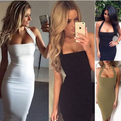 Vestido Halter Sexy Mujer