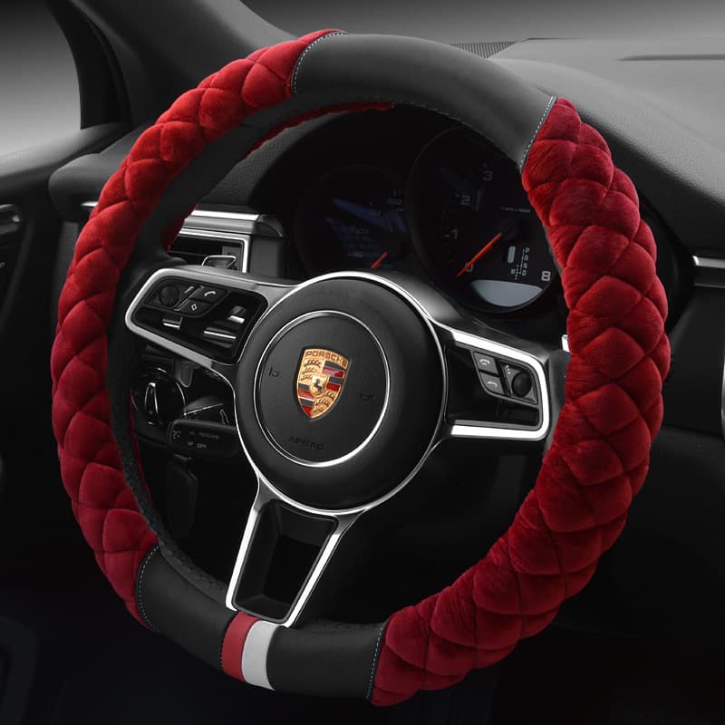 Funda de Volante Peluche con Huellas - 38cm