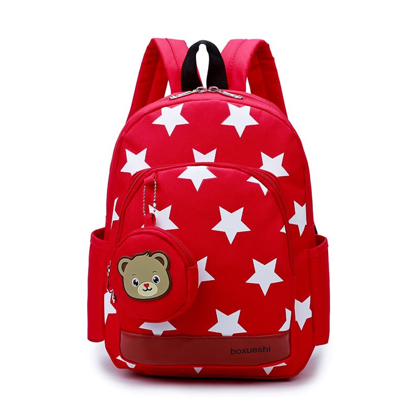 Mochila Infantil Osito Doble Bolsillo