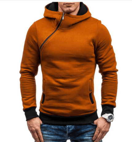 Sudadera con cremallera oblicua para hombre