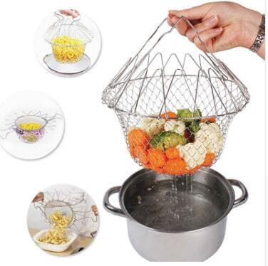 Cesta Multiusos de Acero Inoxidable Plegable