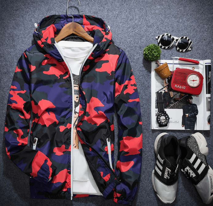 Chaqueta Hombre Camuflaje con Capucha Luminosa