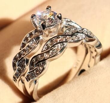 Juego de Anillos de Boda para Parejas Hombre y Mujer