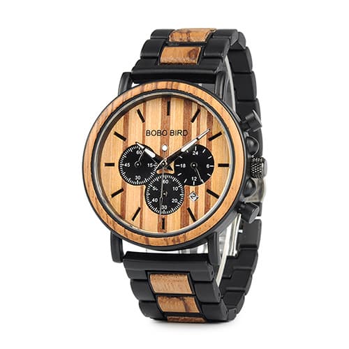 Reloj BOBO BIRD de Madera Masculino Cronógrafo Militar