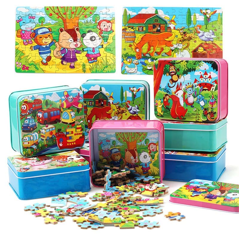 Set de 80 Piezas de Puzzle Educativo de Animales