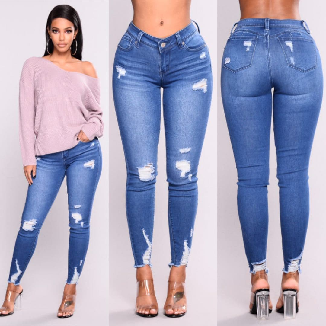 Pantalones pitillo cintura alta elásticos