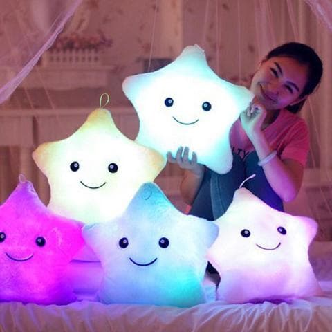 Almohada Luminosa de Estrella Vívida con LED - 34 cm