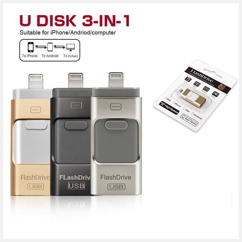 Memoria USB 3 en 1 OTG para Ordenador y Móvil