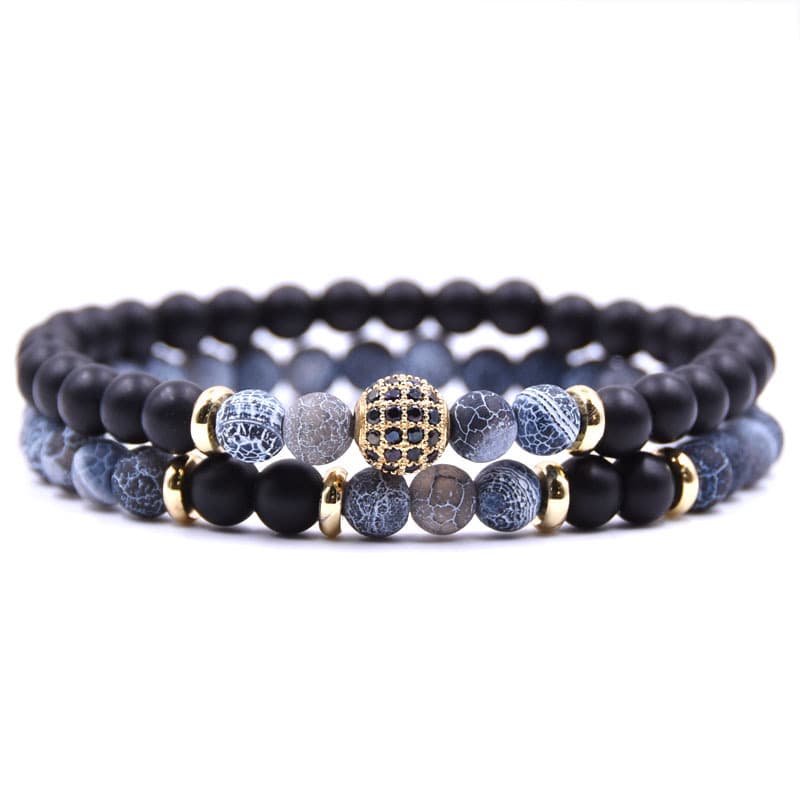Conjunto de Pulseras de Piedra Natural con Micro Circones