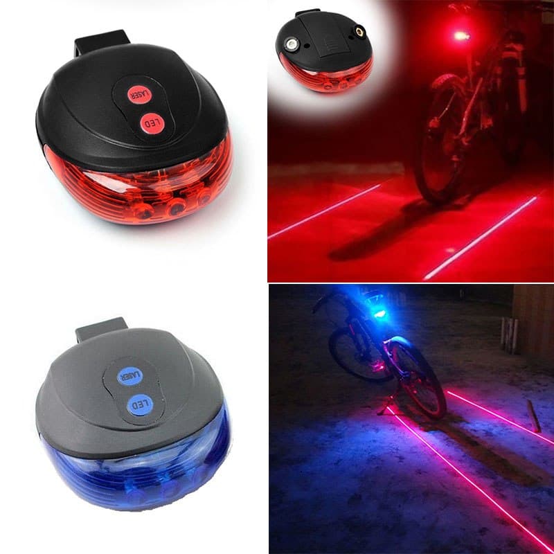 Luz Trasera de Bicicleta 5LED + 2 Láser