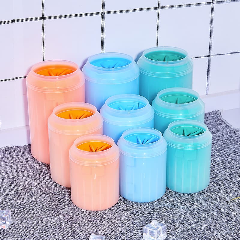 Kit de Limpieza de Patas para Mascotas con Vaso y Cepillo