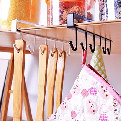Organizador de Cocina con 6 Ganchos Colgante Bajo Armario