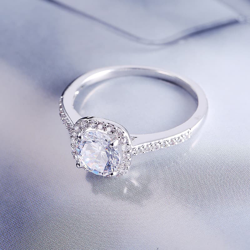 Anillo de Compromiso Plata con Circón Cúbico