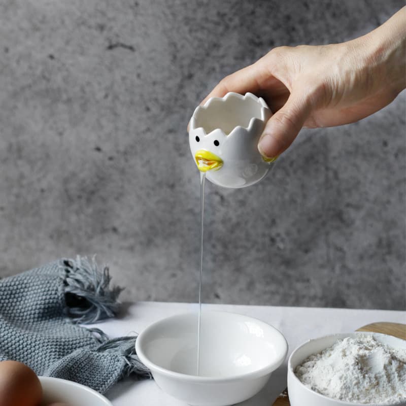 Separador de Huevos Cerámico Forma de Pollo