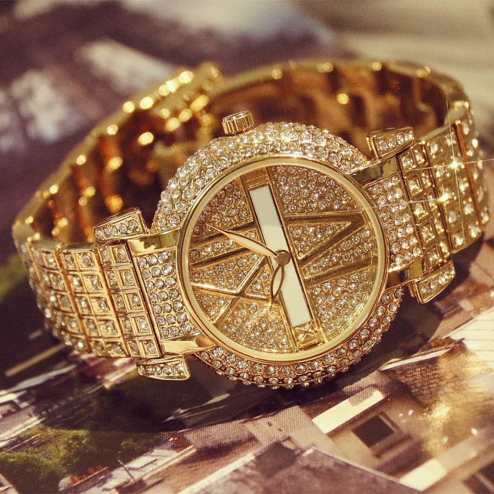 Reloj de lujo para mujer con pulsera de acero inoxidable