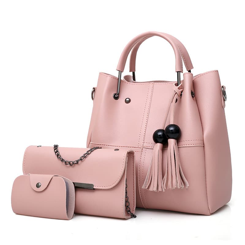 Bolso mensajero de hombro con 3 piezas y borlas
