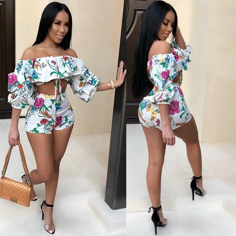 Conjunto Sexy de Dos Piezas con Estampado Digital
