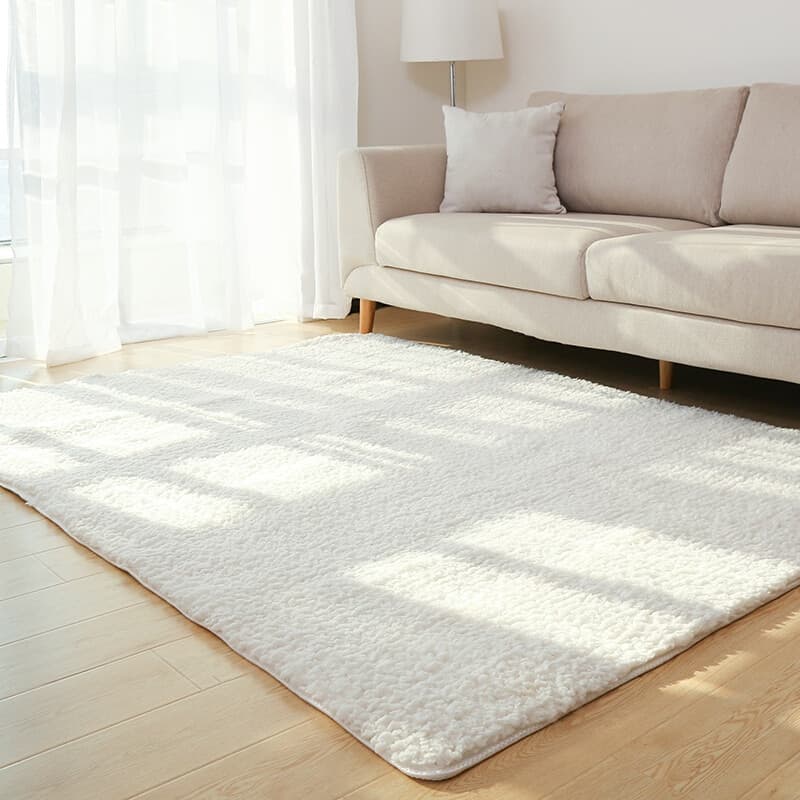 Alfombra Fluida Blanca para Salón y Dormitorio