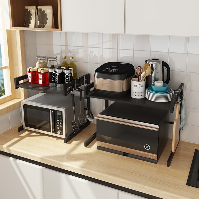 Estantería retráctil para microondas de cocina