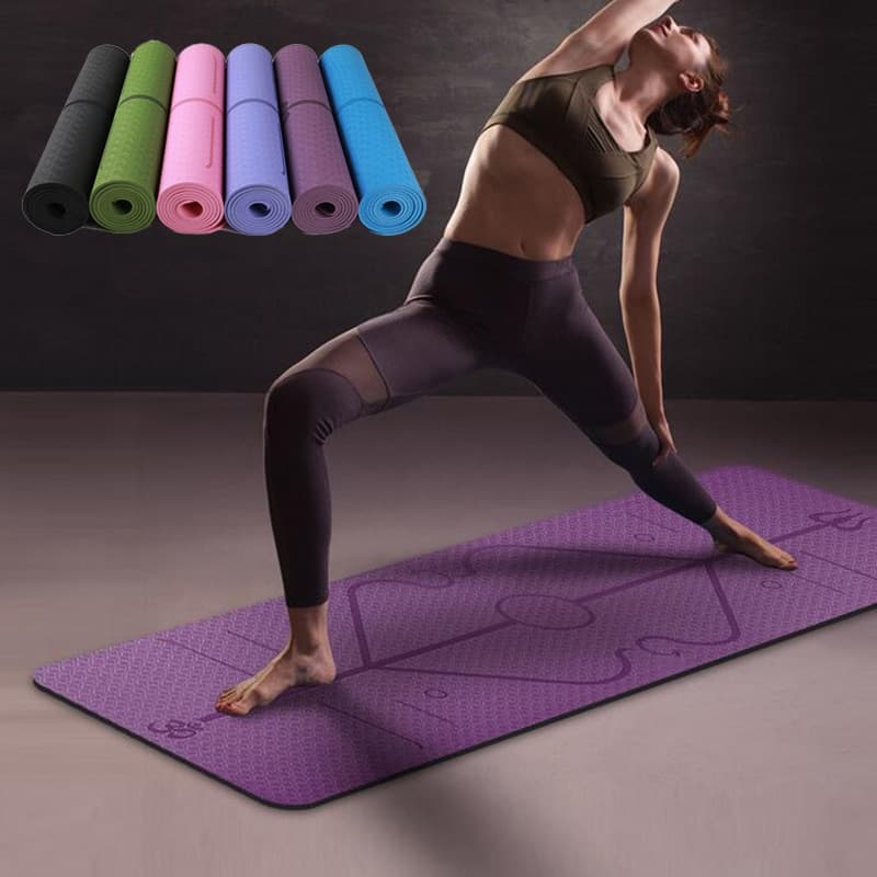Tapete de Yoga Antideslizante con Líneas de Posición
