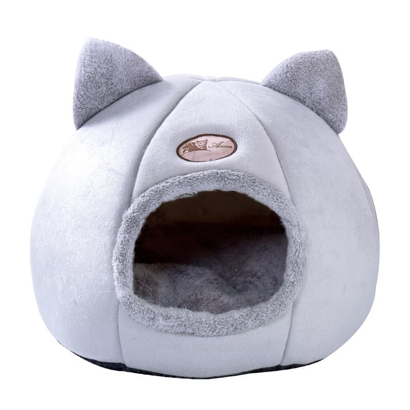 Cama semiabierta acogedora para mascotas