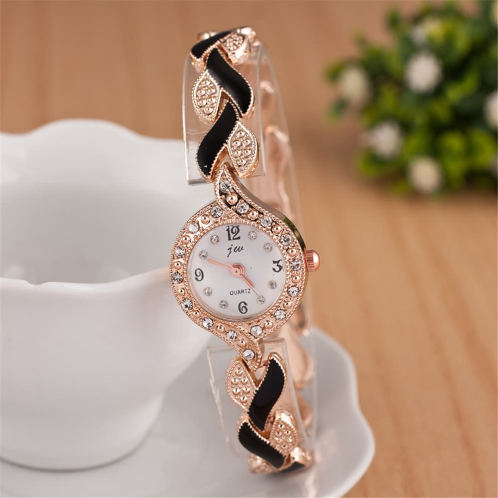 Reloj de pulsera cuarzo con diseño de hoja