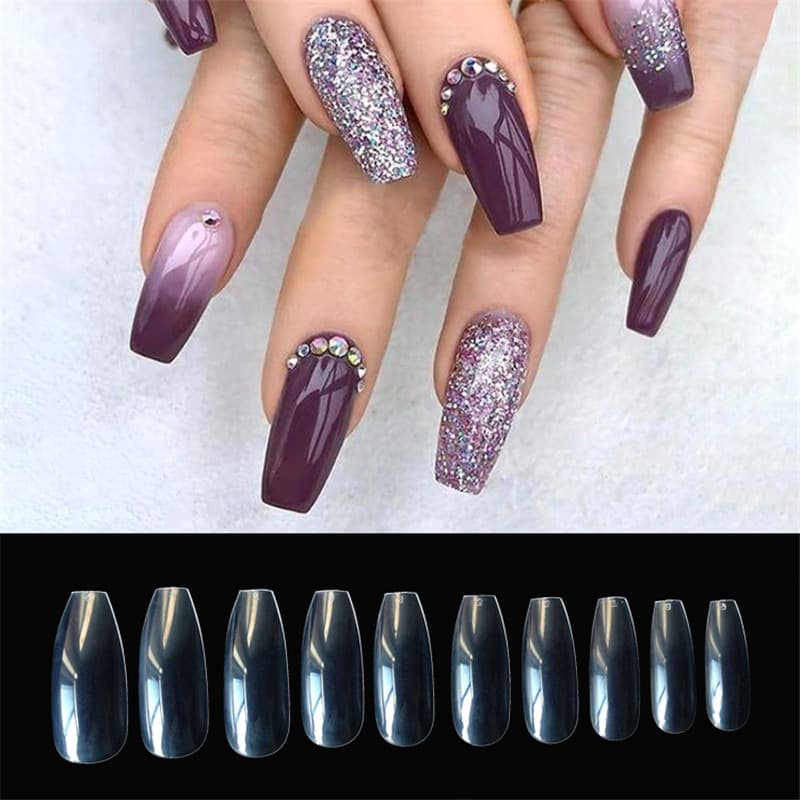 500 Uñas Postizas Transparentes Naturales