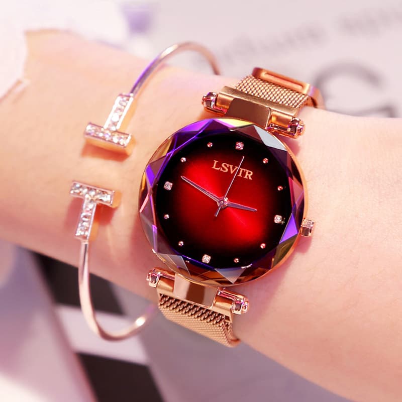 Reloj de Mujer Rose Gold Cielo Estrellado Magnético