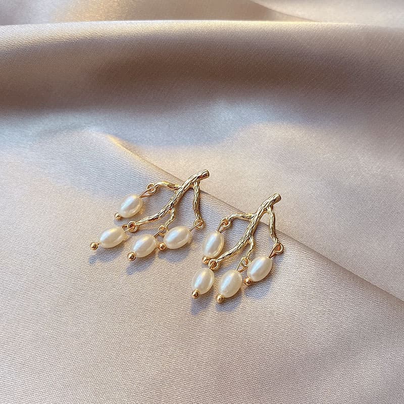 Pendientes rama perla para mujer