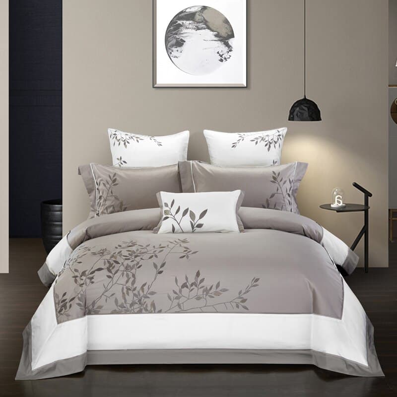 Juego de Cama 4 Piezas Algodón Bordado