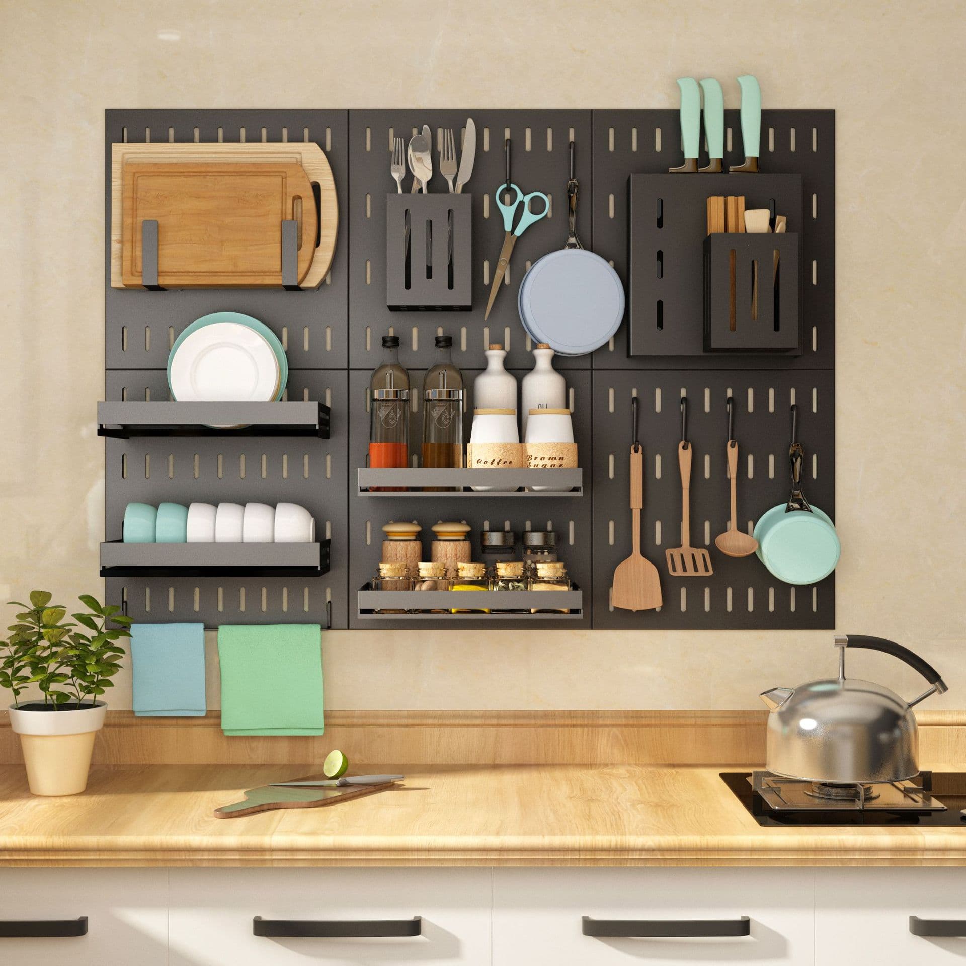 Estantería Mural de Cocina en Acero Inoxidable
