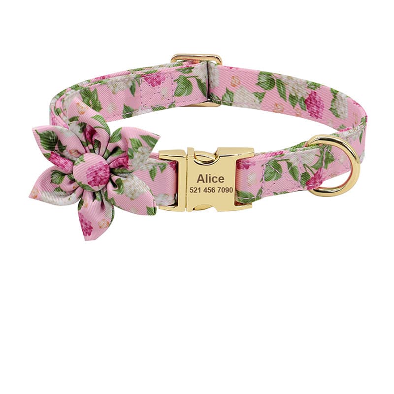 Collar personalizado para perro y gato con placa ID grabada