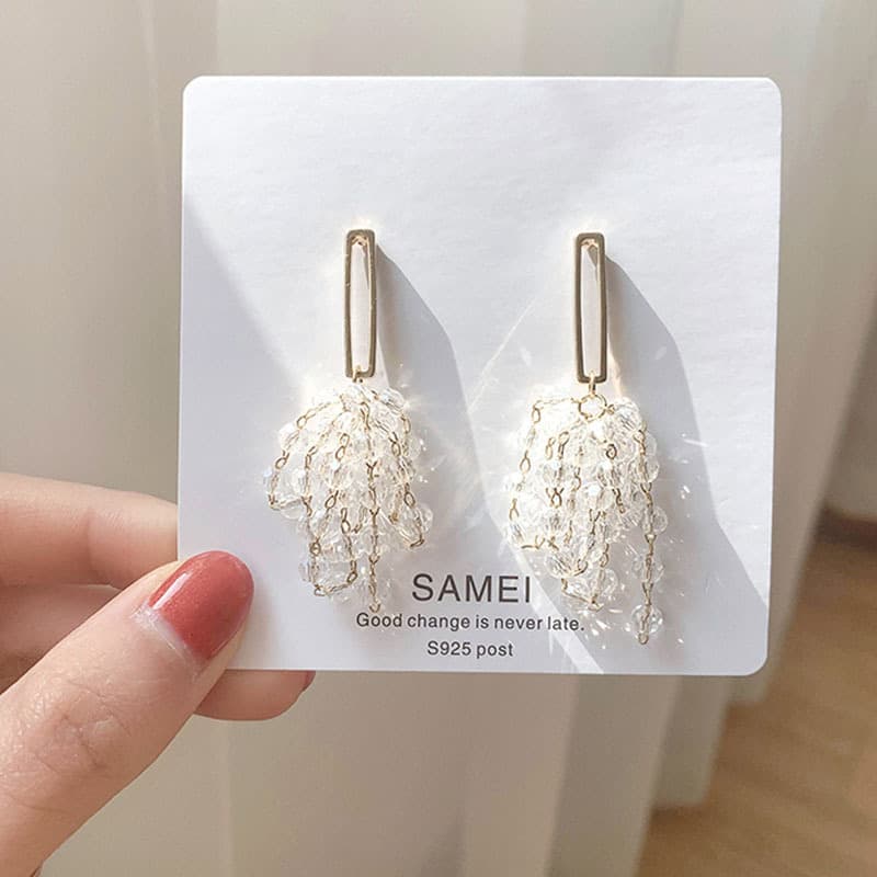 Pendientes de Cristal Racimo de Uva con Borla