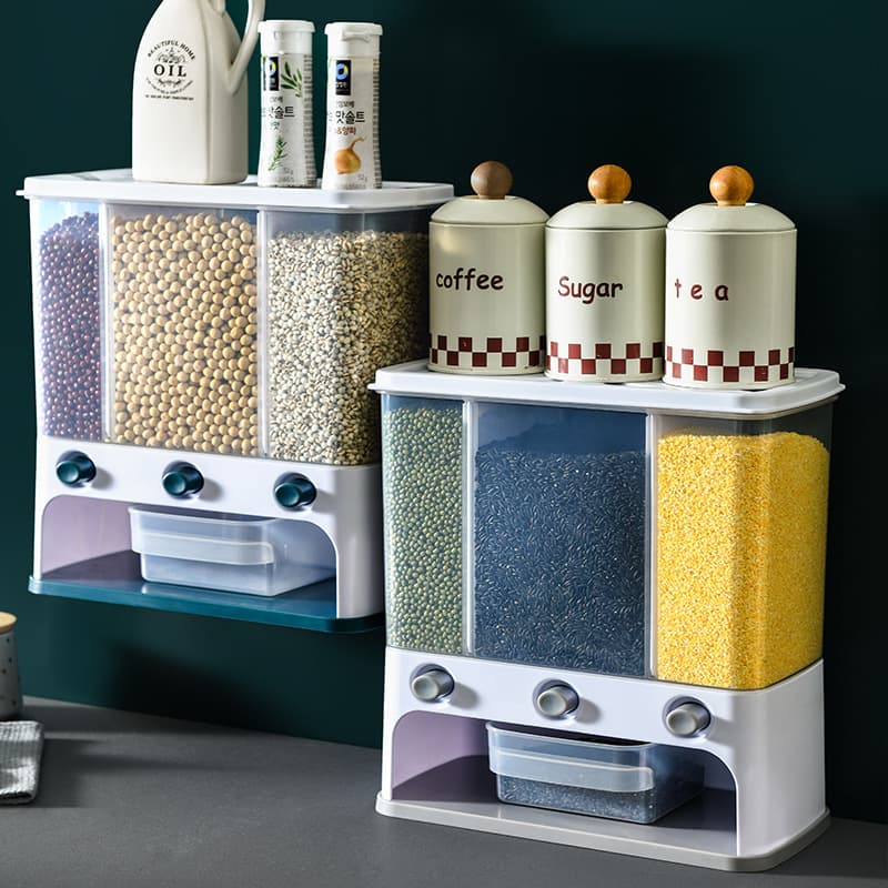 Dispensador de Cereales Mural con Contenedor Transparente